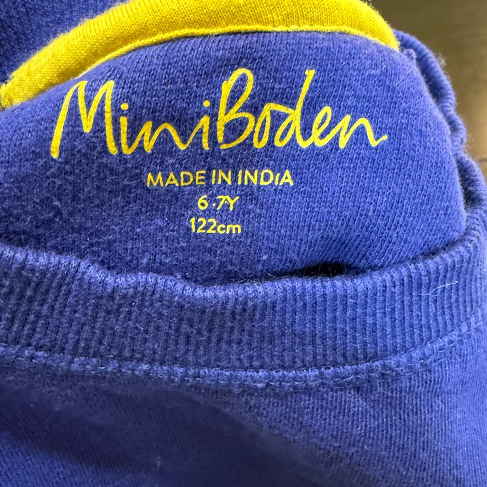 Mini Boden Girls Blue Embroidered Bird Floral Sweatshirt Size 6-7Y Cotton Spring - Picture 8 of 10